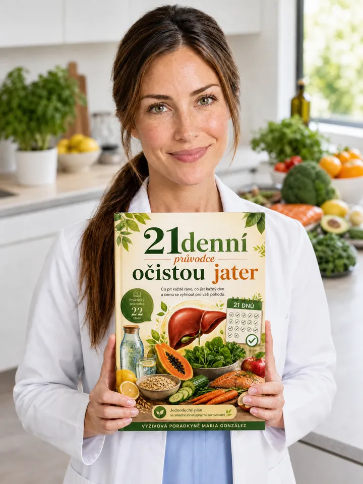 Výživová poradkyně María González s 21denním průvodcem očistou jater v ruce